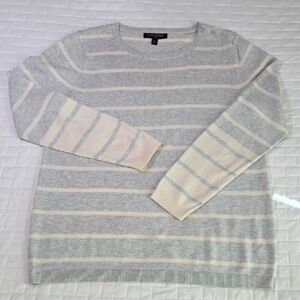 2 For $20 - Banana Republic Striped Sweater Light Gray and Cream